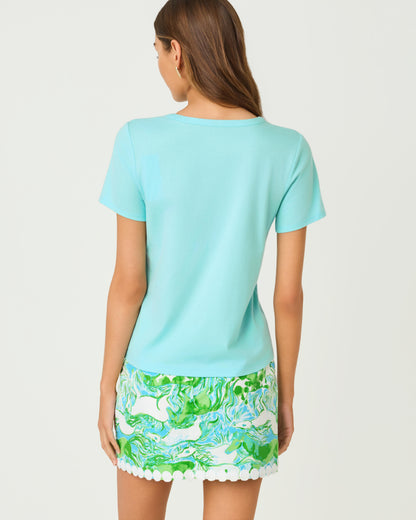 Clairmont Pearl Knit Top - Day Dream Blue