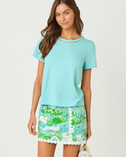 Clairmont Pearl Knit Top - Day Dream Blue