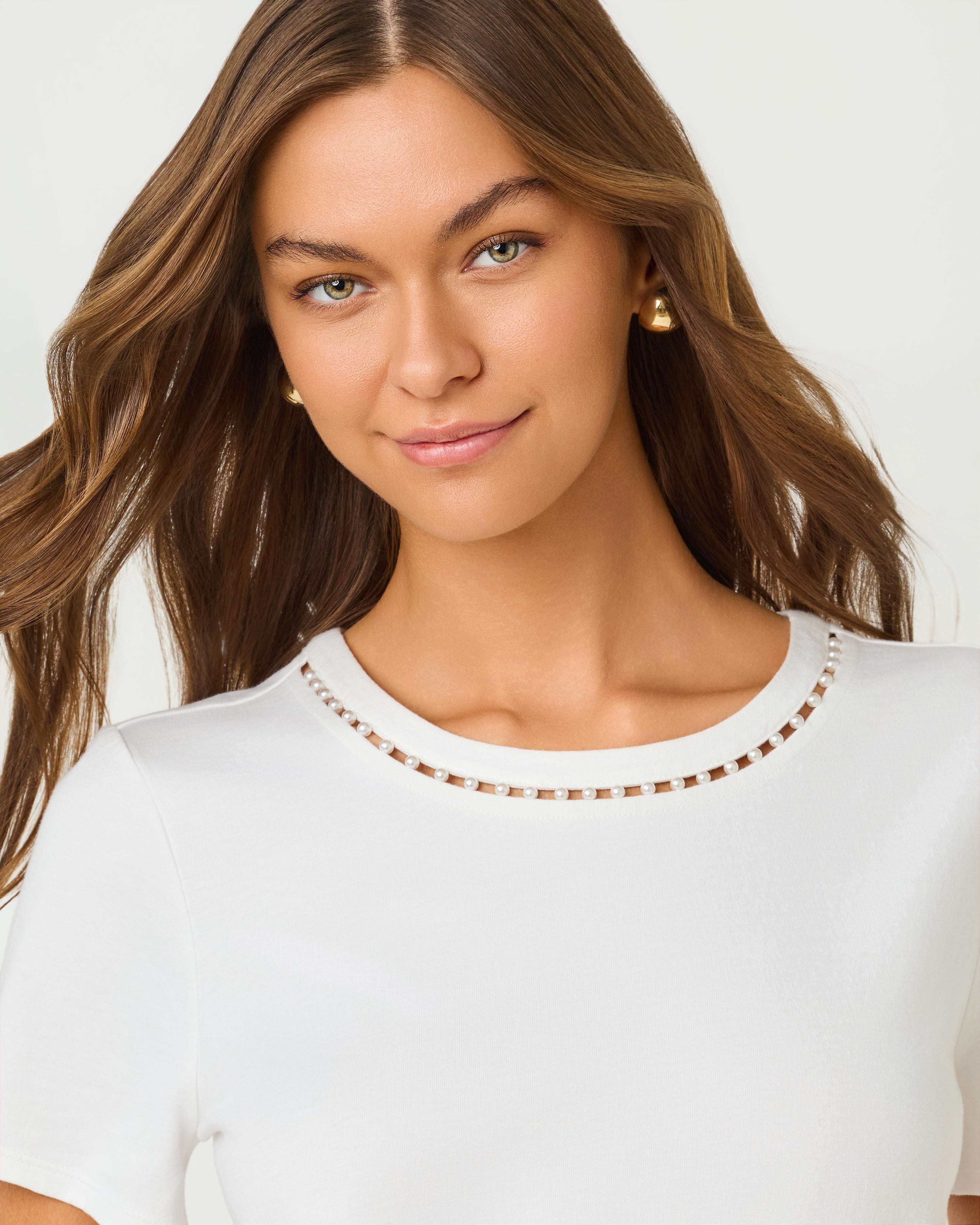 Clairmont Pearl Knit Top - Resort White