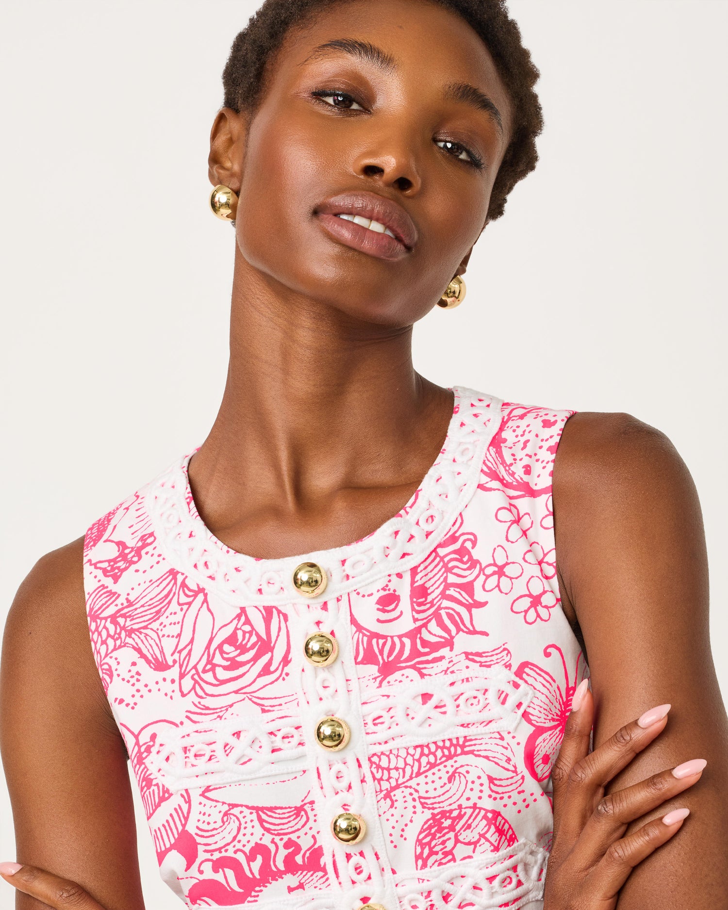 Lilly Pulitzer | Wister Stretch Shift Dress - Cherry Blossom Pink Fleur De Lilly