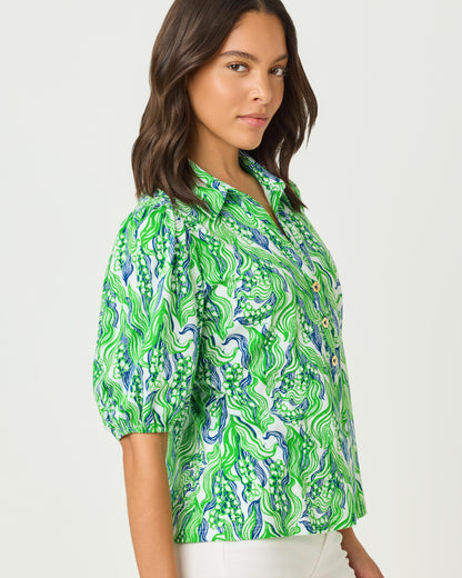 Lilly Pulitzer | Bingley Knit Top - Putting Green Lilly Of The Valley
