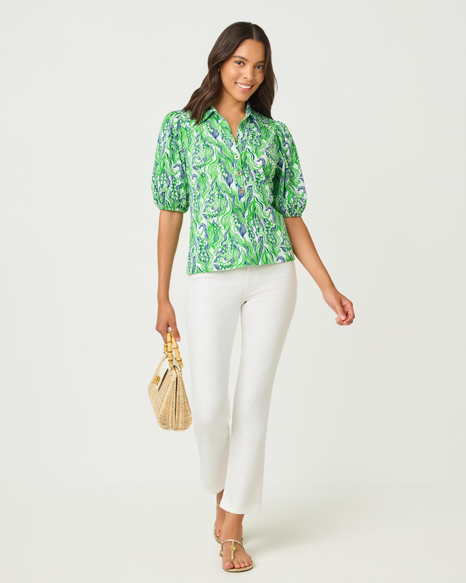Lilly Pulitzer | Bingley Knit Top - Putting Green Lilly Of The Valley