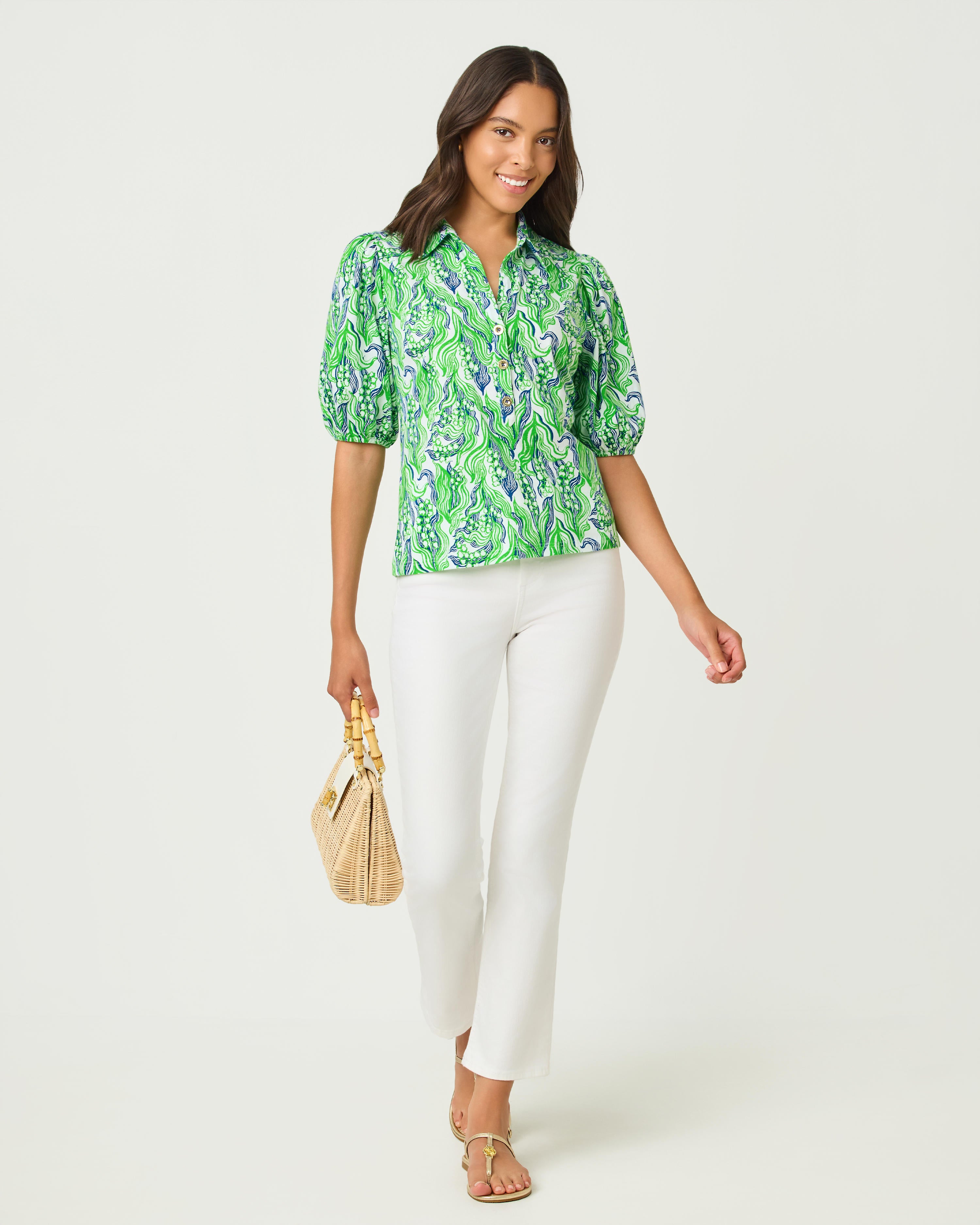 Lilly Pulitzer | Bingley Knit Top - Putting Green Lilly Of The Valley