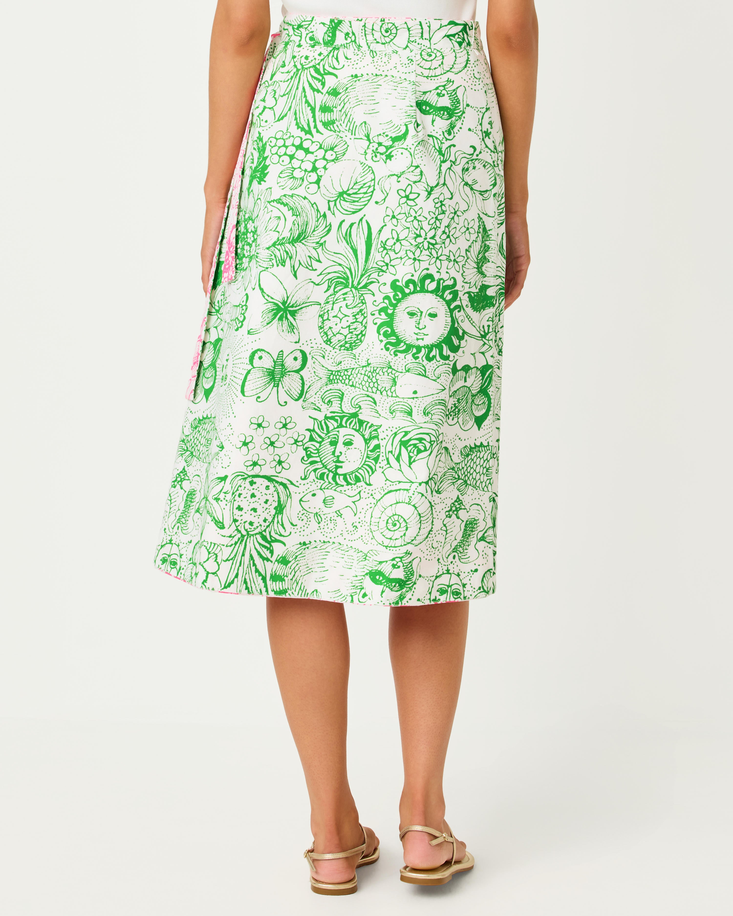 Constance Reversible Midi Wrap Skirt