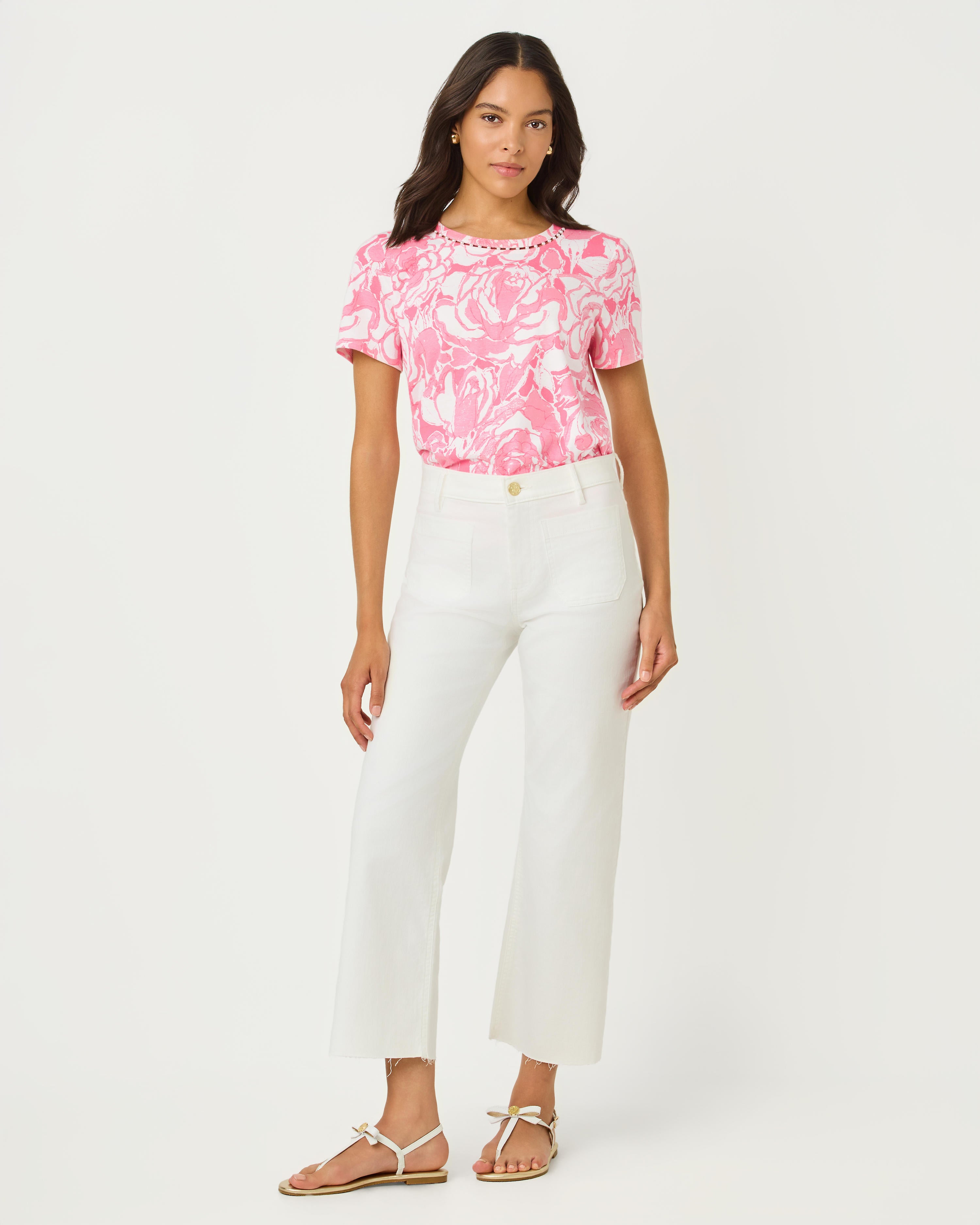 Harleen High Rise Crop Jean - Resort White
