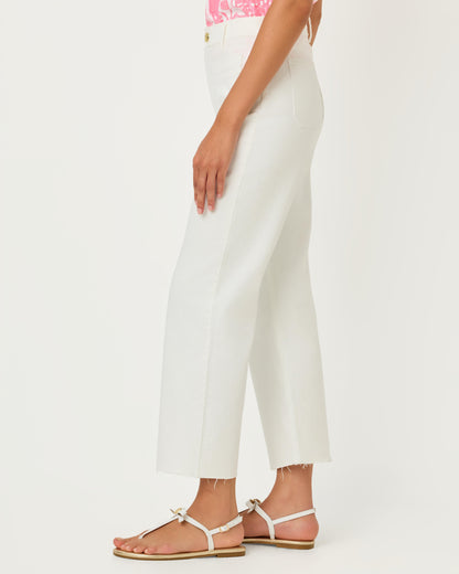 Harleen High Rise Crop Jean - Resort White