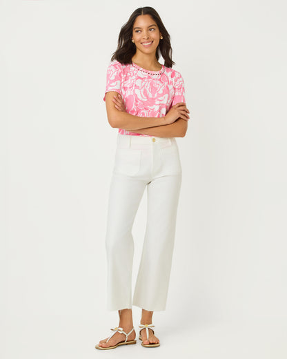 Harleen High Rise Crop Jean - Resort White