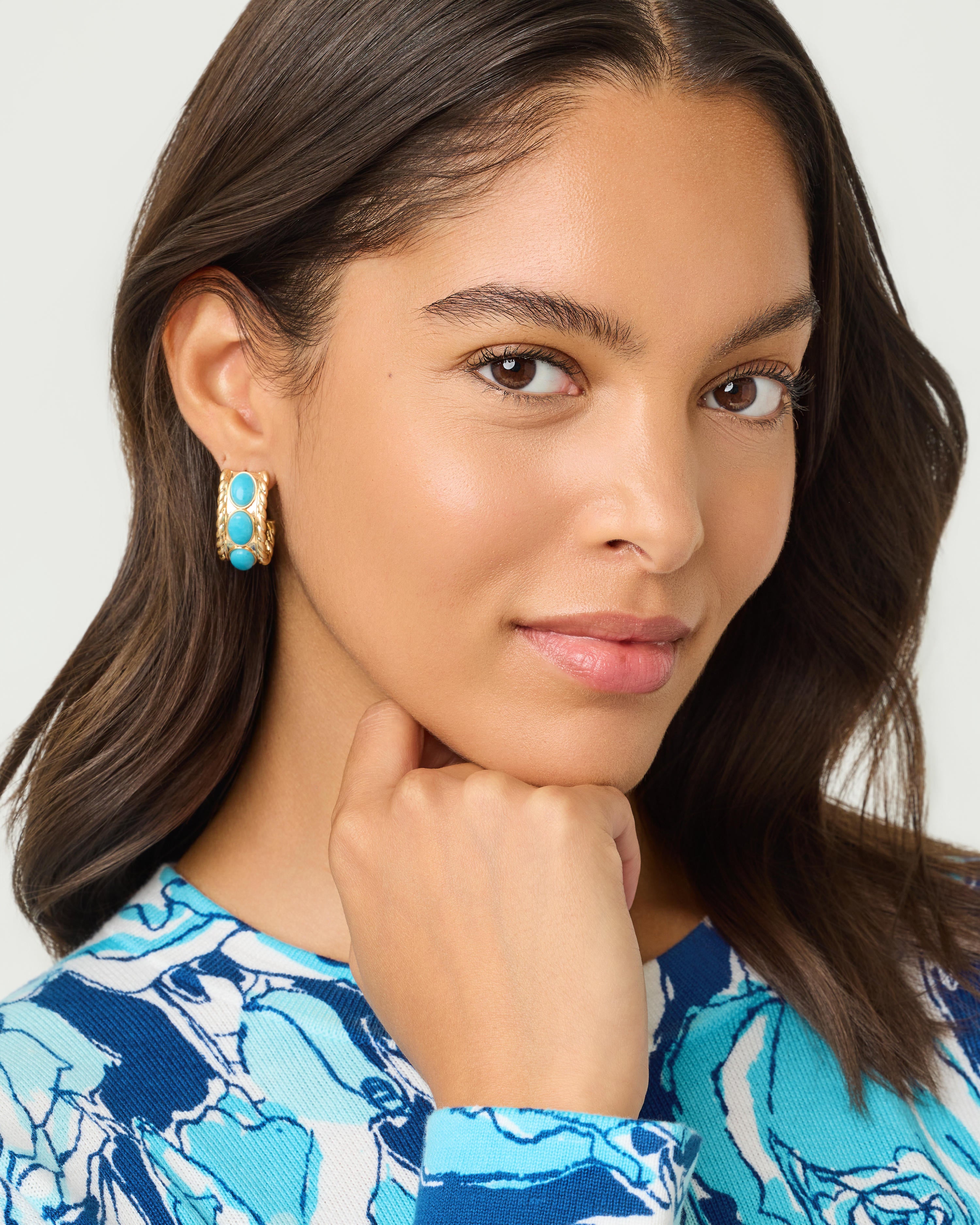 Sunshine Grove Hoop Earring - Turquoise Tide