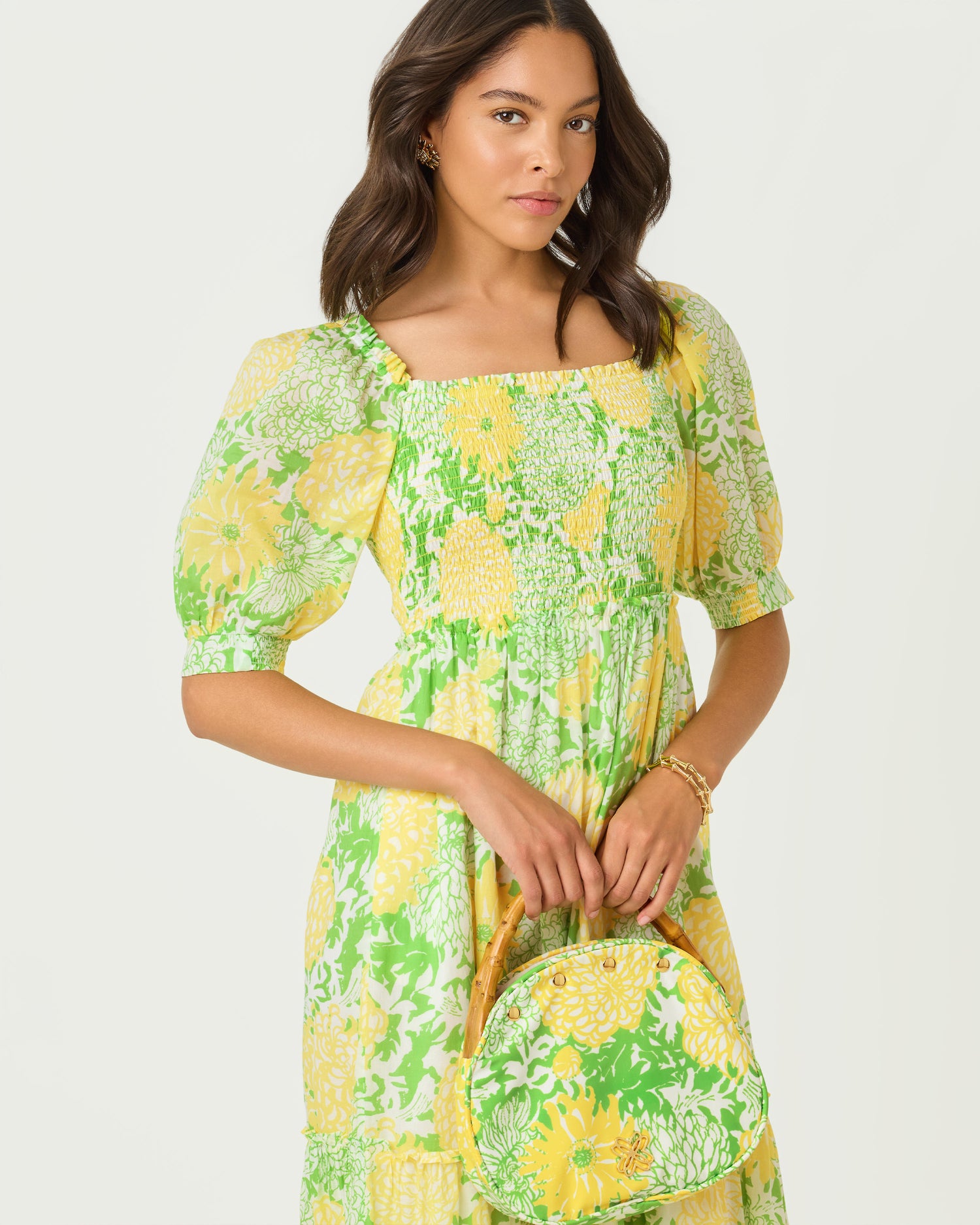 chinese dress ladies Naomi Short Sleeve Maxi Dress | Dark Green Floral main image 0