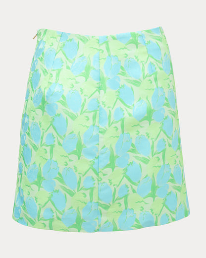 Kels Mini Skirt - Capri Blue Tulip Tango