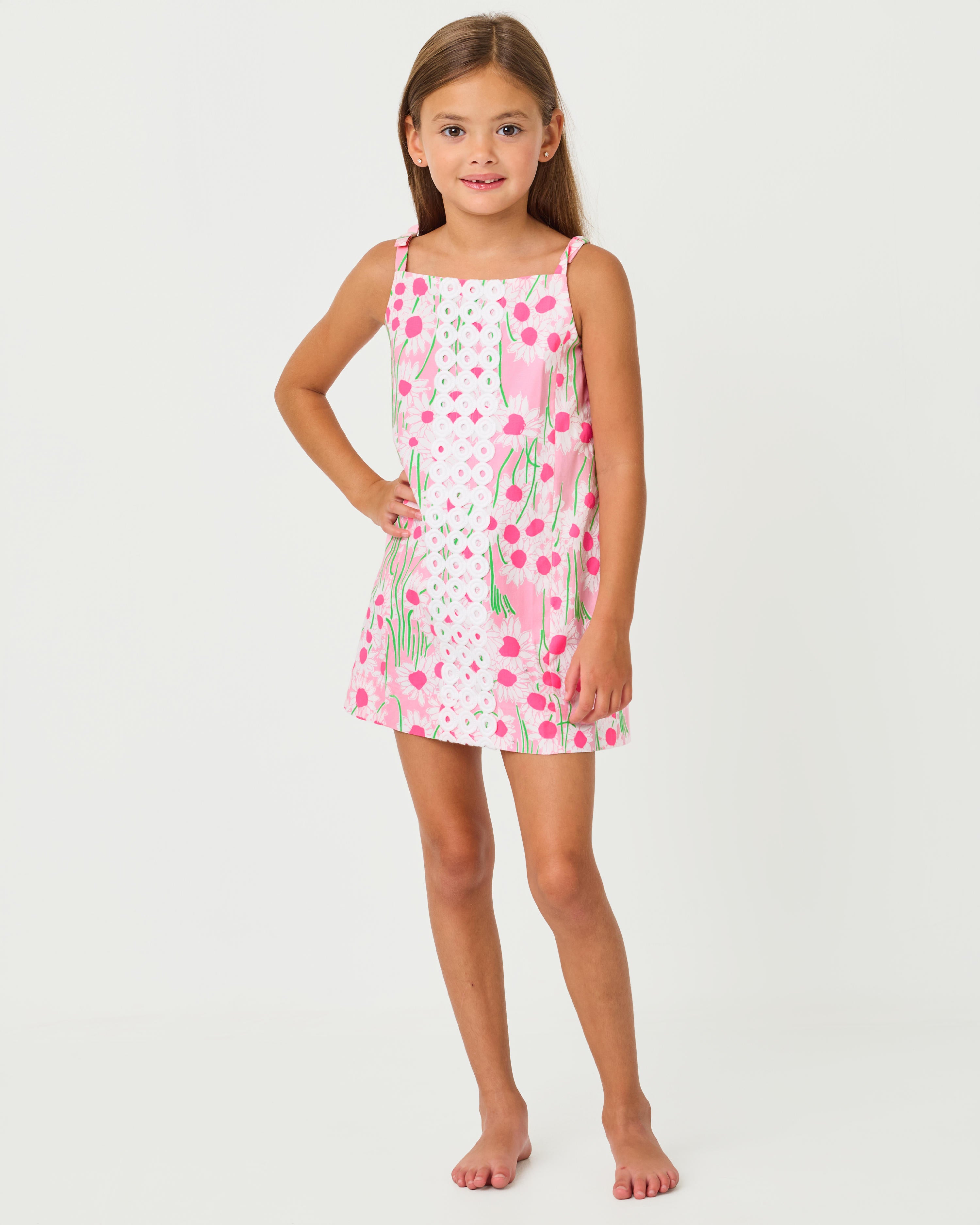 Mini Delores Dress - Conch Shell Pink Sunny Daisies