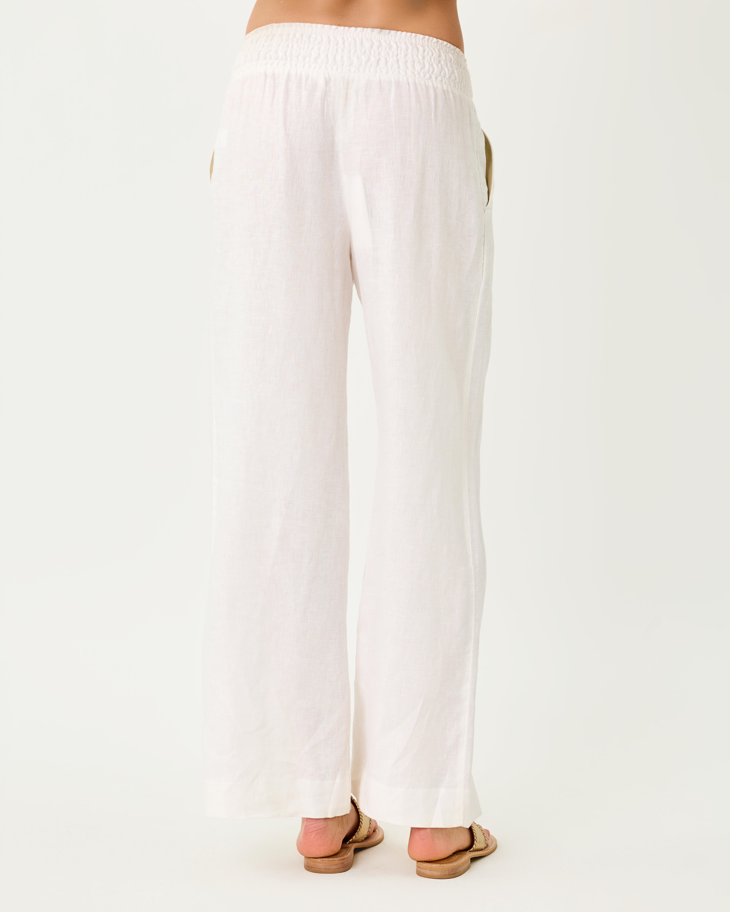 31" Mirabella High Rise Linen Palazzo Pant - Resort White