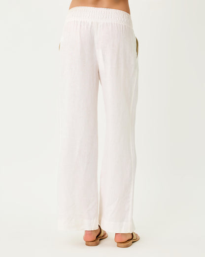 31" Mirabella High Rise Linen Palazzo Pant - Resort White