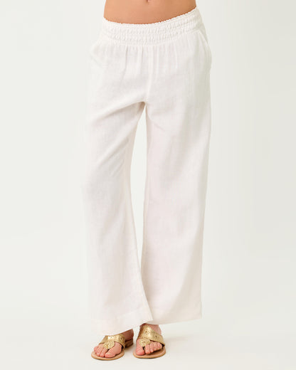 31" Mirabella High Rise Linen Palazzo Pant - Resort White