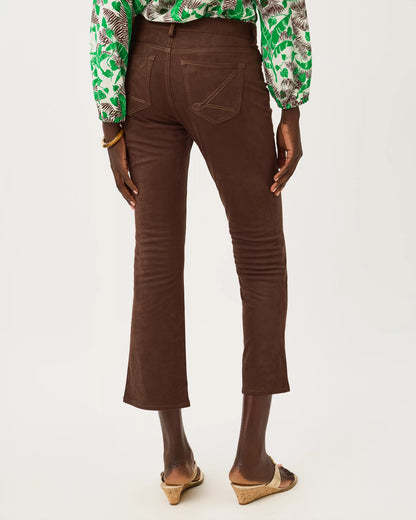 28" Annet Crop Flare Knit Microsuede Pant