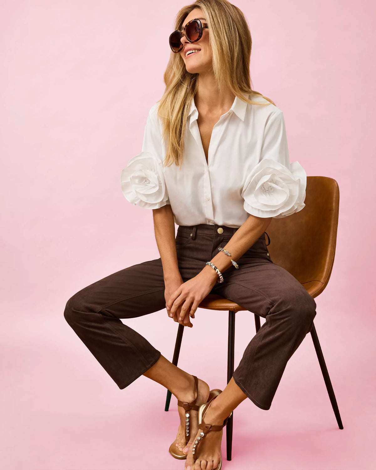 28" Annet Crop Flare Knit Microsuede Pant