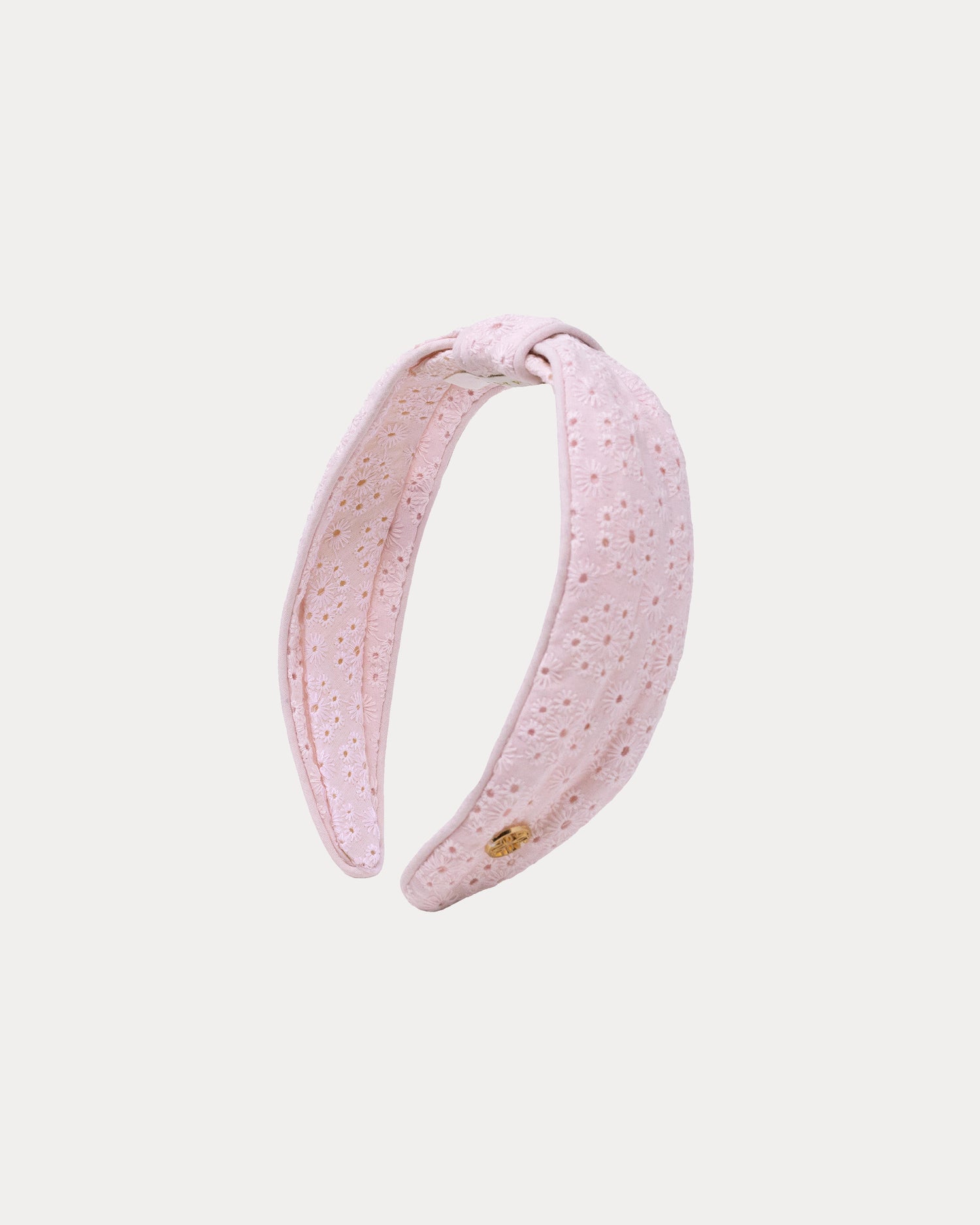 Eyelet Low Knot Headband - Conch Shell Pink