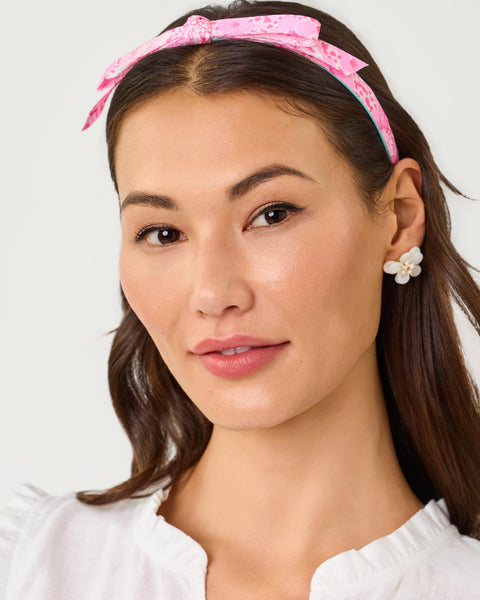 Slim Bow Headband - Conch Shell Pink Burst of Joy – Cloister  display picture 3