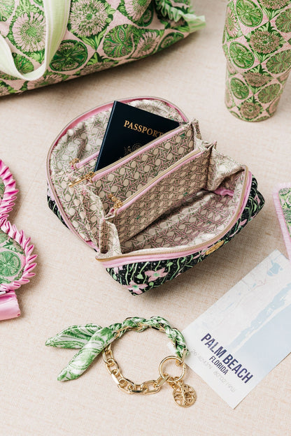 Chain Wristlet, Textured Palm Stripe