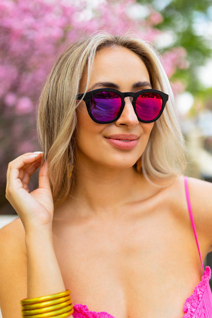 Val Acetate Framed Sunglasses - Pink