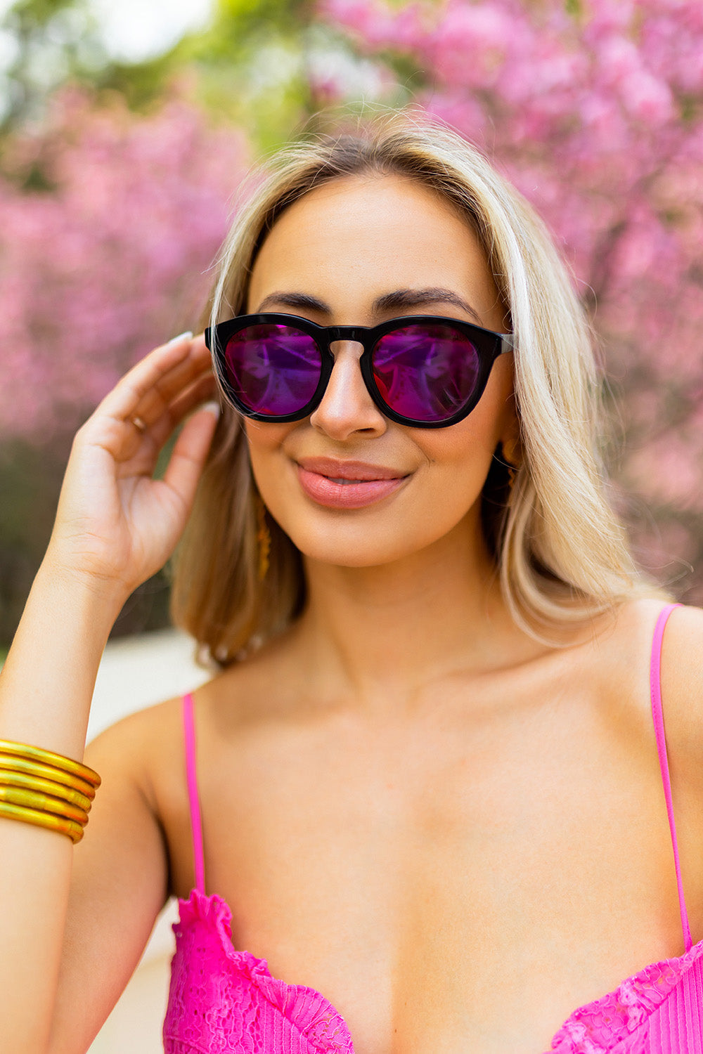 Val Acetate Framed Sunglasses - Pink