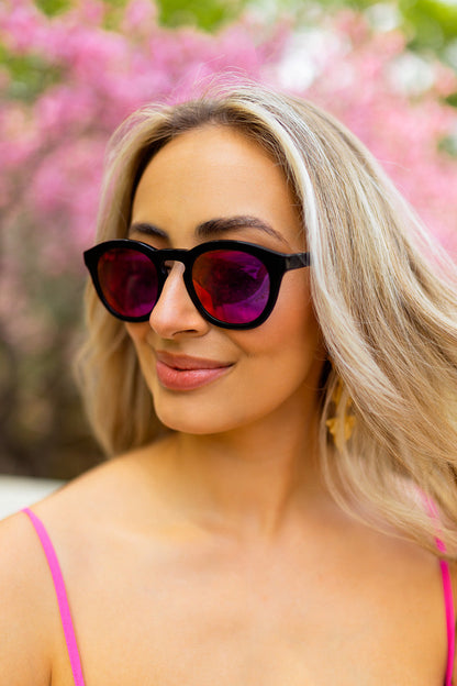 Val Acetate Framed Sunglasses - Pink