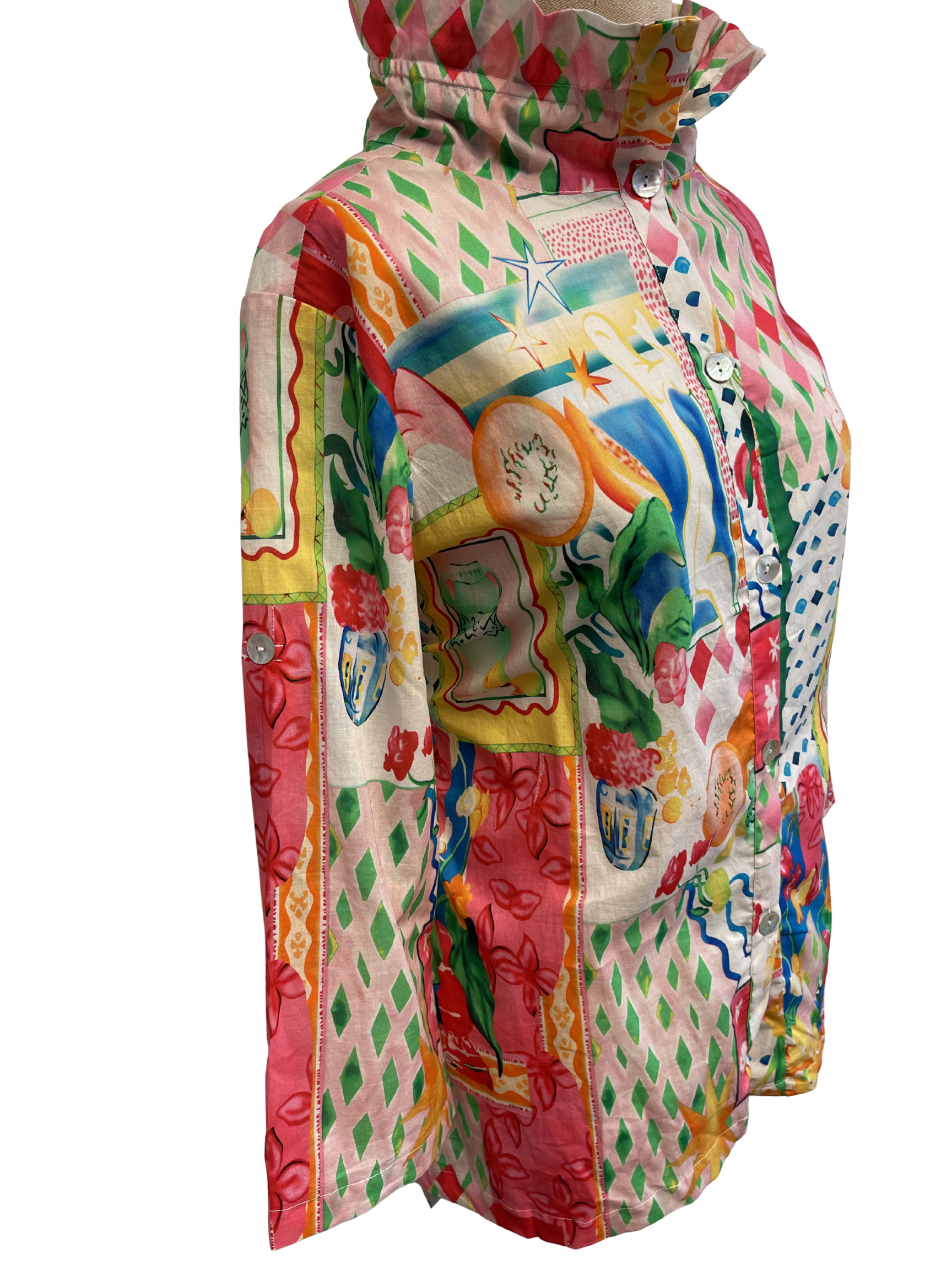 Multi Floral France Print Blouse