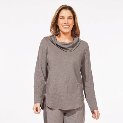 Cotton Slub High Lo Cowl - Volcano