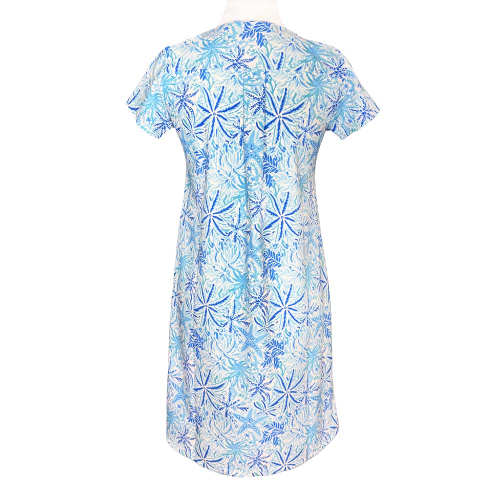Hyannis Tee Shirt Dress in Starfish Blues 