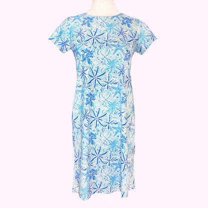 Katherine Way | Hyannis Tee Shirt Dress in Starfish Blues 