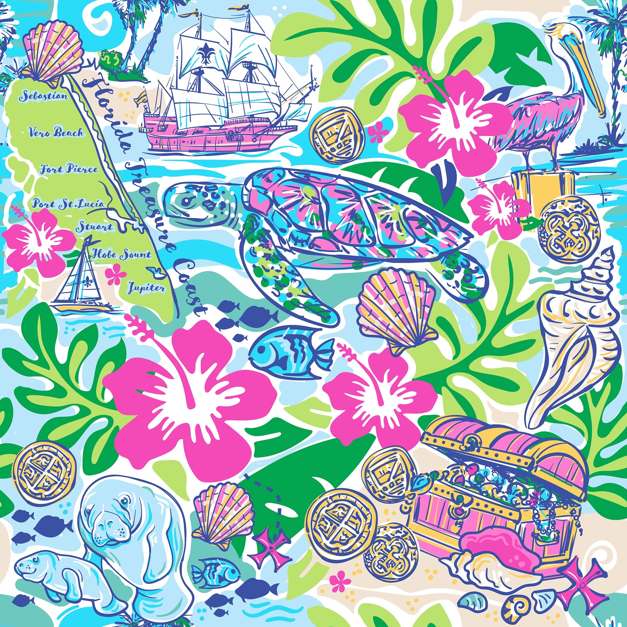 Hyannis Tee Shirt Dress in Florida&