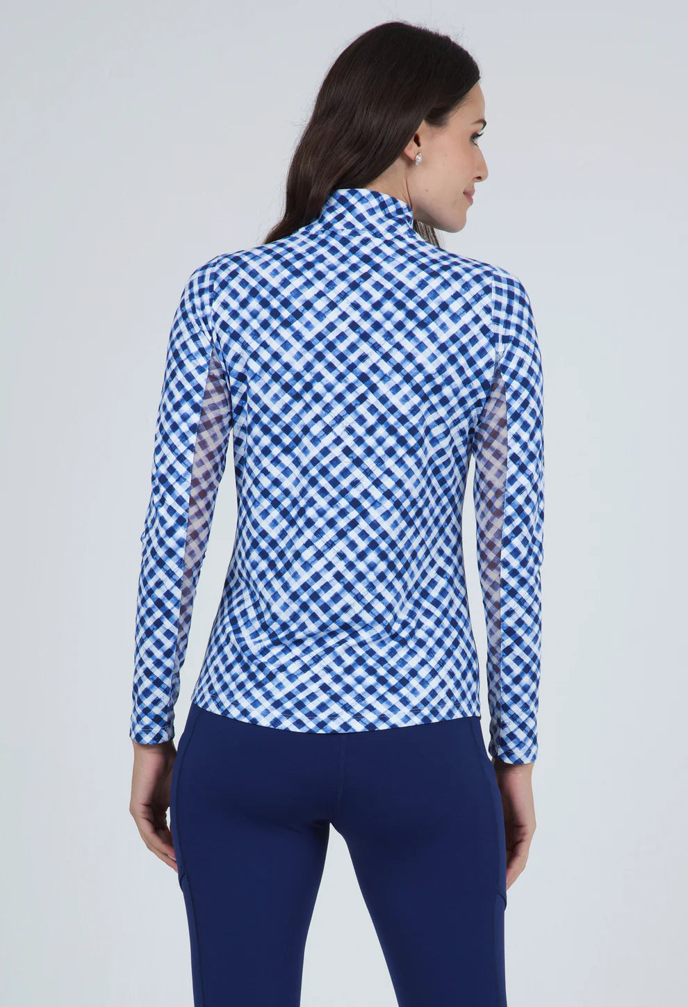 Ibkul | Gingham Check Long Sleeve Top