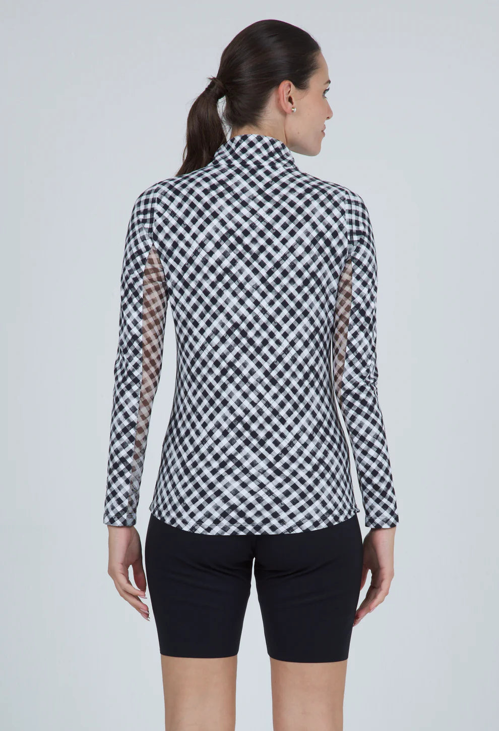 Ibkul | Gingham Check Long Sleeve Top