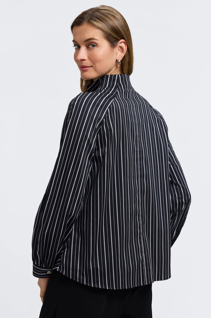 Foxcroft | Daphne Classic Wide Stripe Long Sleeve Popover Shirt