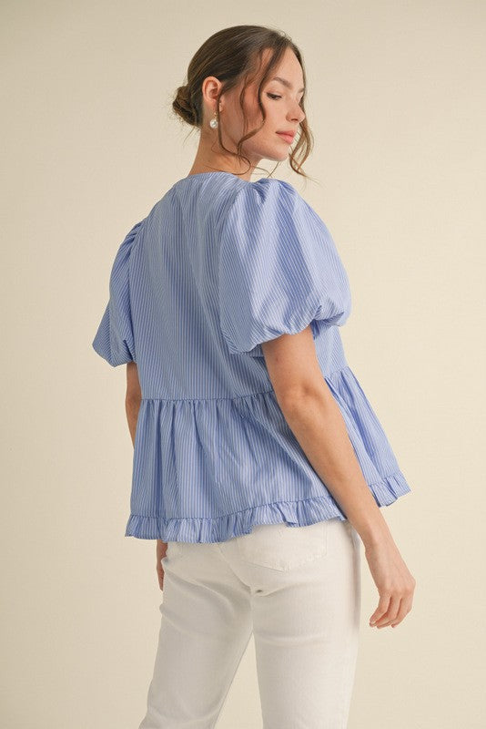 Cloister Collection | Stripe Top with Bows