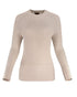 Beige ribbed sweater on a white background