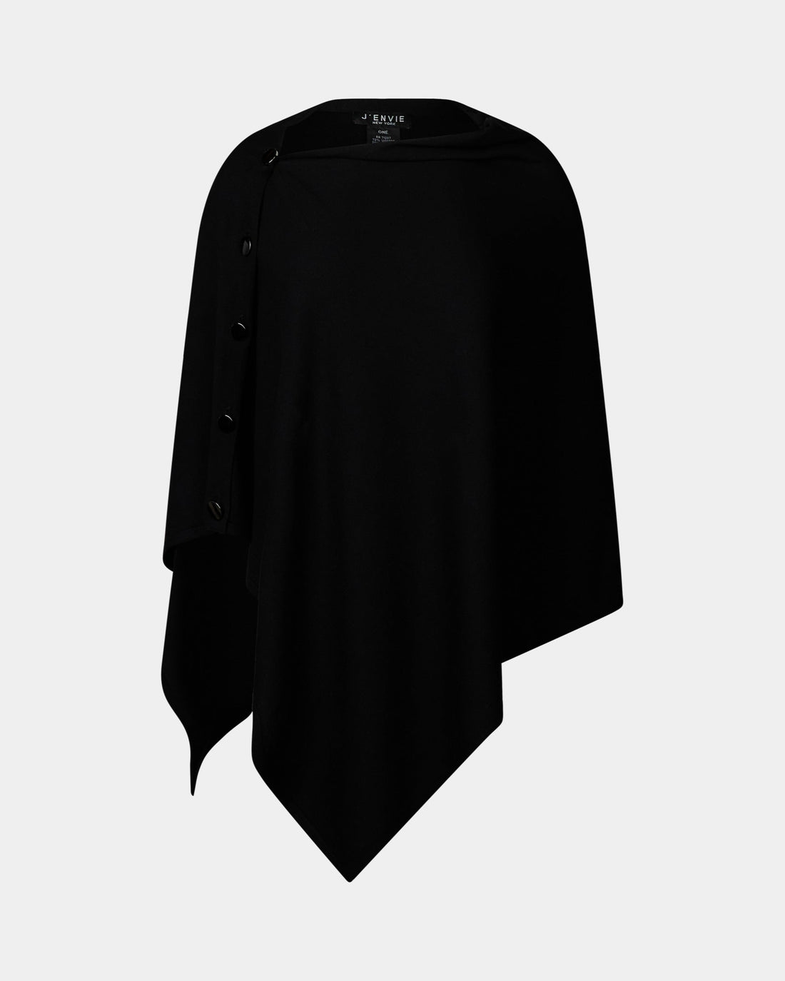 Black poncho on a light gray background