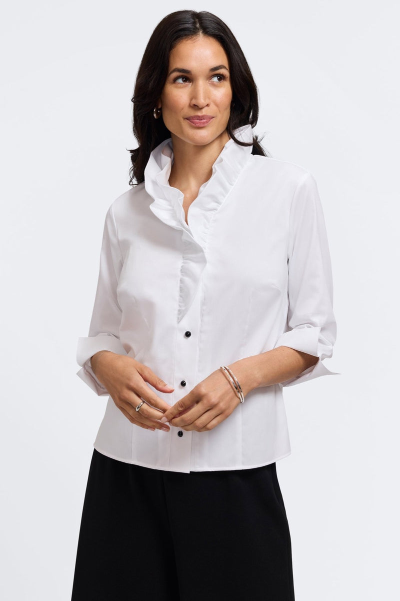 Foxcroft | Edith Stretch Matte Sateen 3/4 Sleeve Shirt