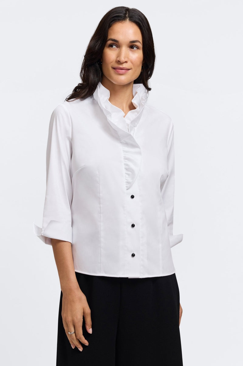 Foxcroft | Edith Stretch Matte Sateen 3/4 Sleeve Shirt