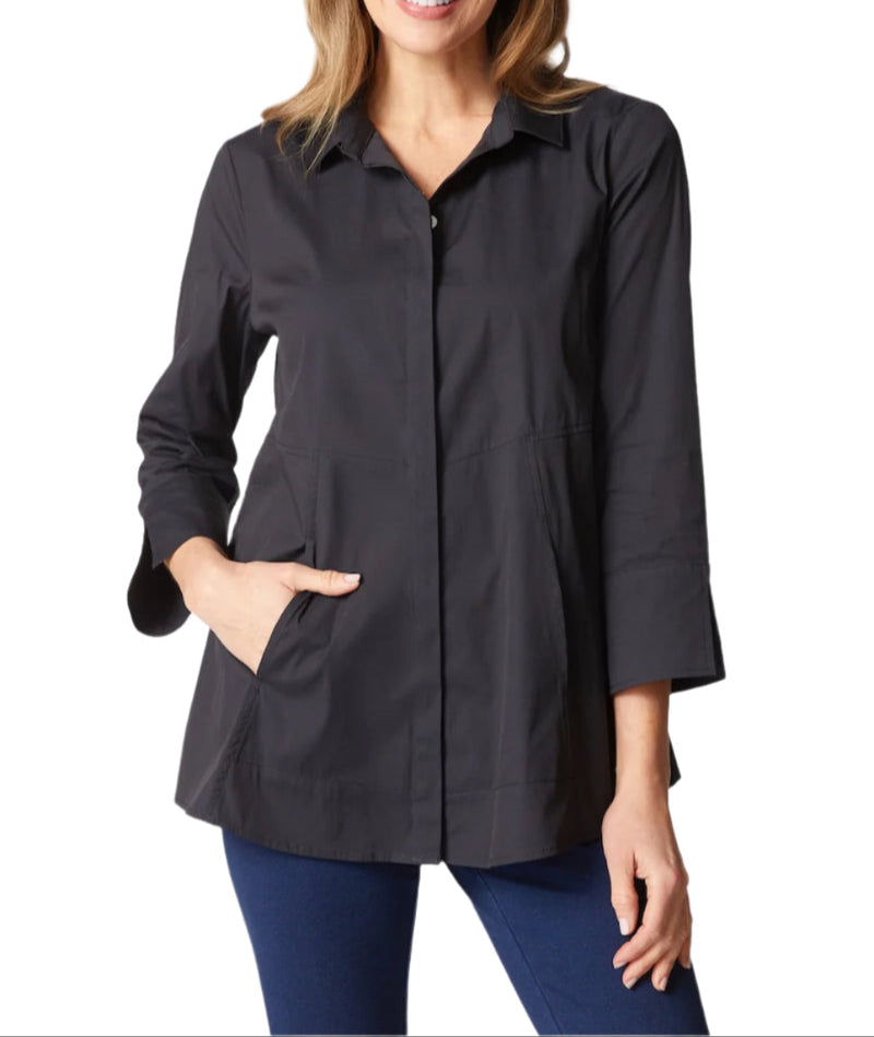 Habitat | Perfect Travel Sld Hidden Placket Shirt - Black