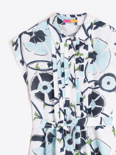 Vilagallo | Jaretas Blue Floral Dress