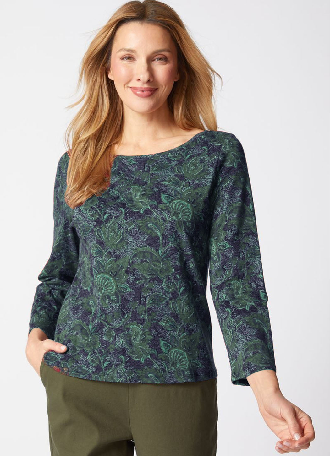 Habitat | Cozy Rib Paisley Everyday Tee - Mulberry