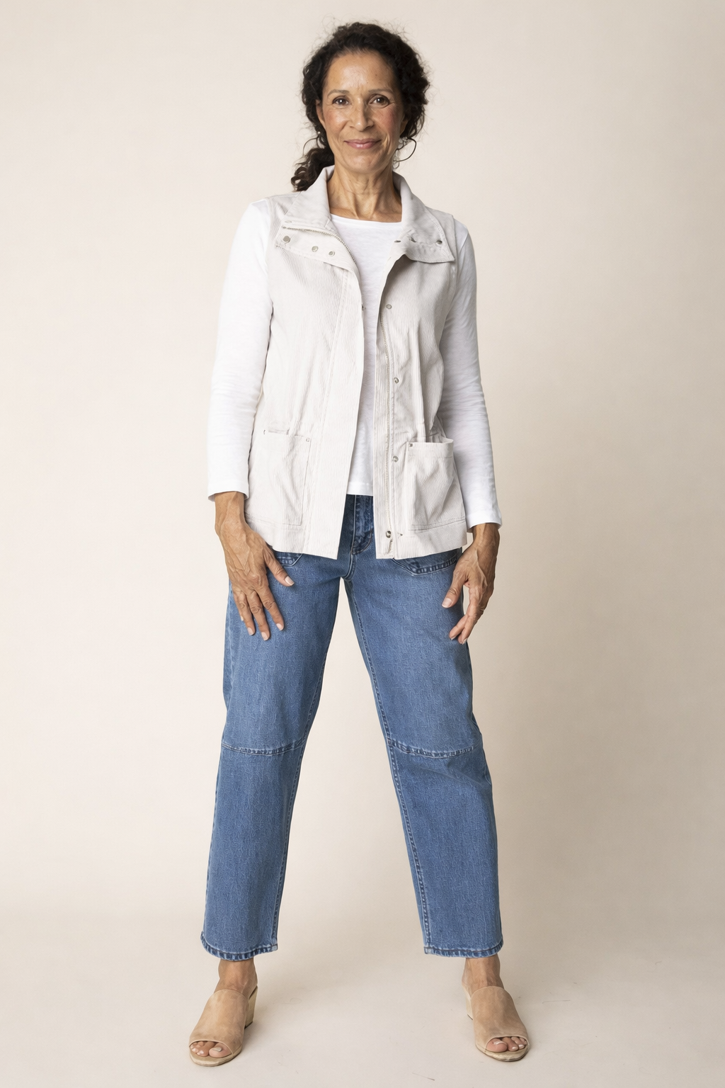 Habitat | Cool Tech Stripe Layer Vest - Willow