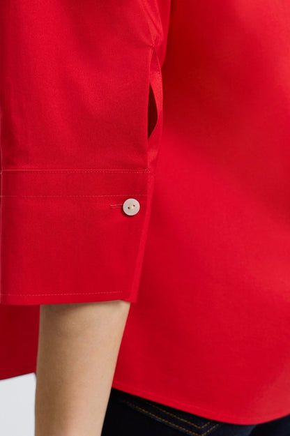 Foxcroft | Mary No Iron Stretch 3/4 Sleeve Shirt - Red