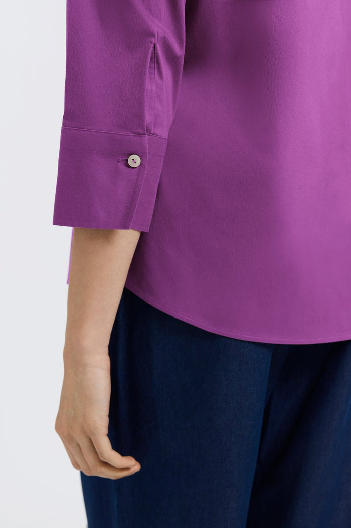 Foxcroft | Mary No Iron Stretch 3/4 Sleeve Shirt - Fig