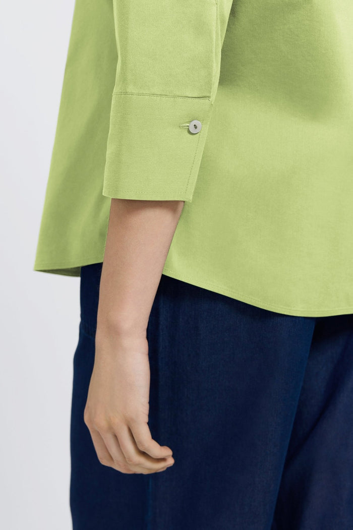 Foxcroft | Mary No Iron Stretch 3/4 Sleeve Shirt - Celery