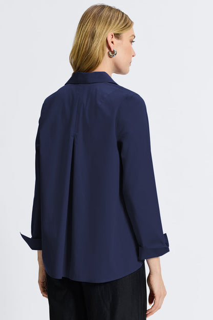 Foxcroft | Agnes No Iron Stretch Long Sleeve Popover Shirt