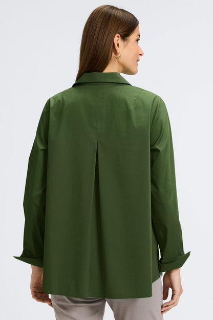 Foxcroft | Agnes No Iron Stretch Long Sleeve Popover Shirt