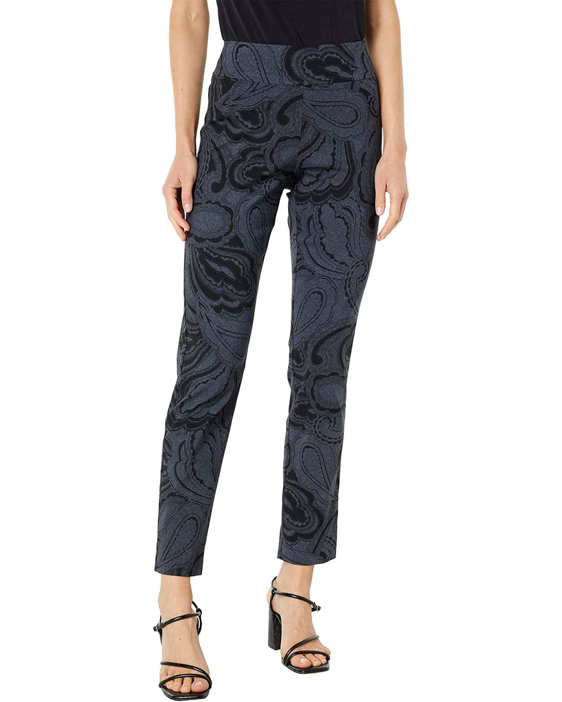 Krazy Larry P507 Pull on Pant - Paisley Grey Black Pattern