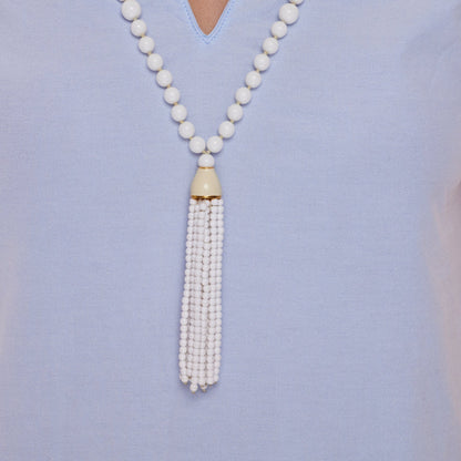 Kenneth Jay Lane | Tassel Necklace - White